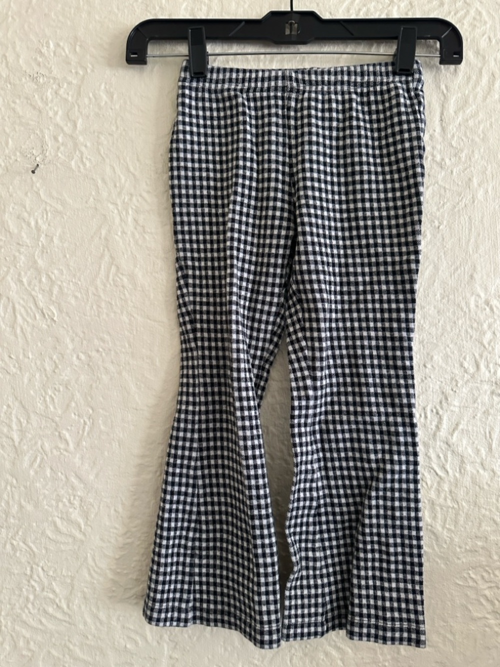 Hanna Andersson Buffalo Plaid Flare Pants Black Hanna White Girls 6 7